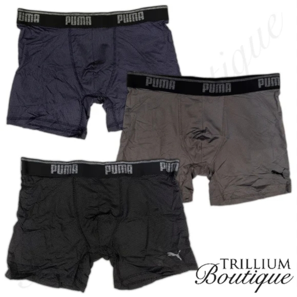 Puma Men's Mesh Active Air Drycell Boxer Briefs Moisture Wicking Ventilated Mesh - Picture 1 of 7
